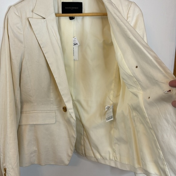 NWT Banana Republic Factory Palma Linen Double Breasted Blazer - Picture 6 of 8